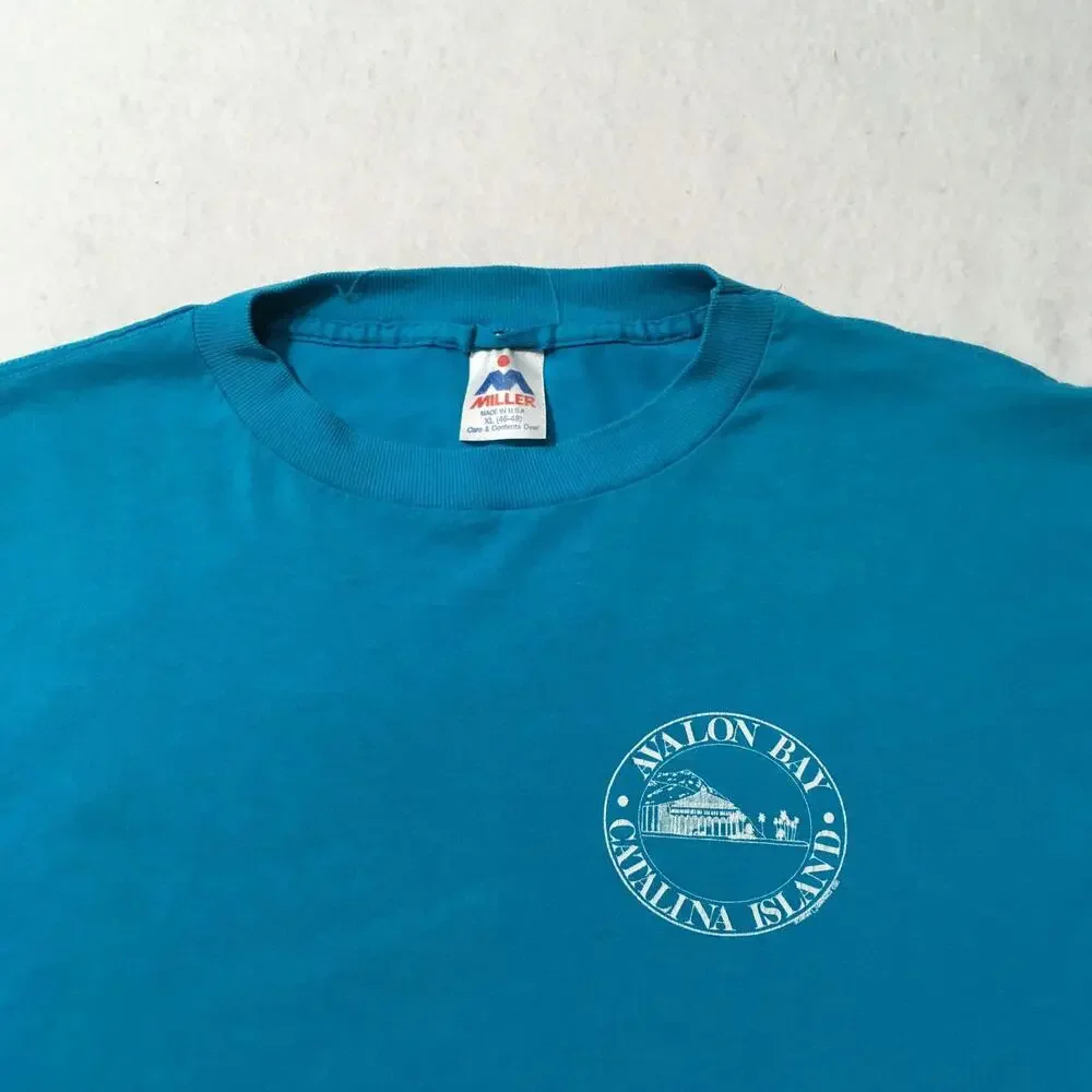Vtg -Catalina Island Camp-T-shirt Adult XL - Single Stitch BLUE AVALON - Picture 2 of 11